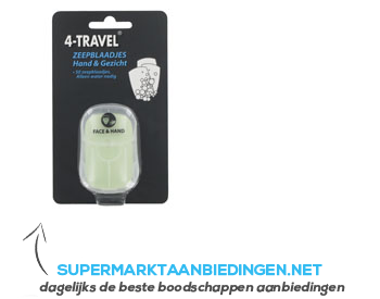 4-Travel Zeepblaadjes Face & Hand aanbieding