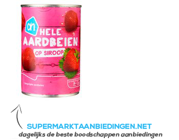 AH Aardbeien op lichte siroop aanbieding