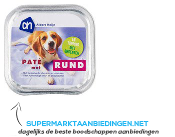 AH Alu hond paté met rund topping groente aanbieding