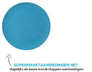 AH Bamboe bord 25 cm blauw assorti aanbieding