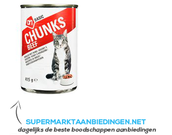 AH BASIC Brokjes rund in saus (voor de kat) aanbieding