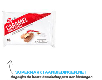 AH BASIC Caramel chocolate bar aanbieding