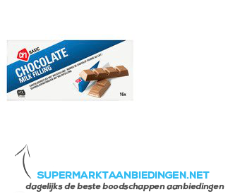 AH BASIC Chocolade reepjes met melkvulling aanbieding