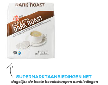 AH BASIC Koffiepads dark roast aanbieding