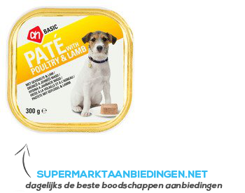 AH BASIC Paté gevogelte-lam (voor de hond) aanbieding