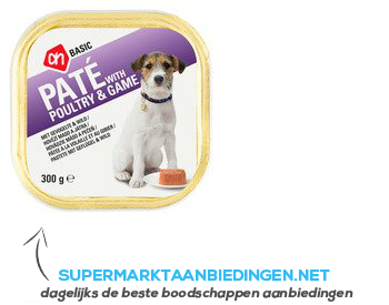 AH BASIC Paté gevogelte-wild (voor de hond) aanbieding