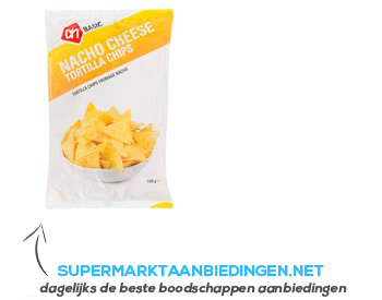 AH BASIC Tortilla chips nacho cheese aanbieding