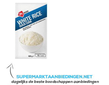 AH BASIC Witte rijst snelkokend aanbieding