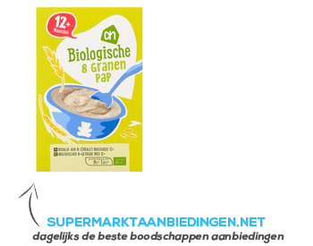 AH Biologisch 8 granen pap 12 aanbieding