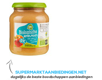 AH Biologisch Appelmoes 0% suiker aanbieding