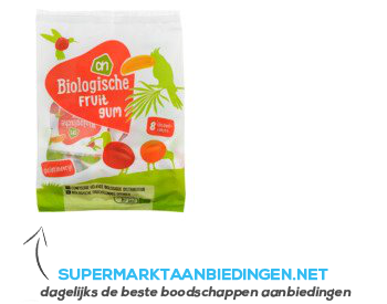 AH Biologisch Fruitgum uitdeelzakjes aanbieding