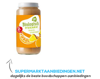 AH Biologisch Fruithapje ananas-sinaasappel 12m aanbieding