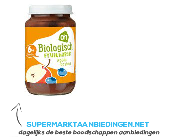 AH Biologisch Fruithapje appel-bosbes 6m aanbieding