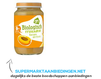 AH Biologisch Fruithapje banaan-abrikoos 6m aanbieding