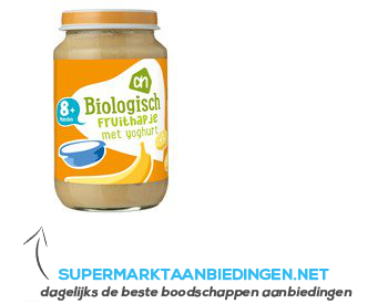 AH Biologisch Fruithapje yoghurt-banaan 8m aanbieding