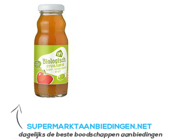 AH Biologisch Fruitsapje appel-sinaasappel- druif 12 aanbieding