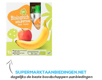 AH Biologisch Knijpfruit appel-banaan aanbieding