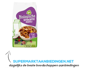 AH Biologisch Krokante muesli fruitmix aanbieding