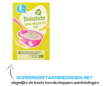 AH Biologisch Licht volkoren granen pap 8 mnd aanbieding