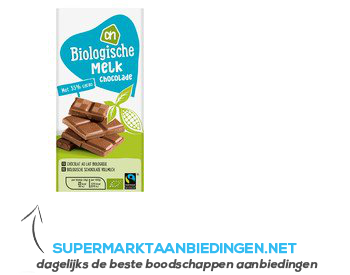 AH Biologisch Melkchocolade tablet aanbieding