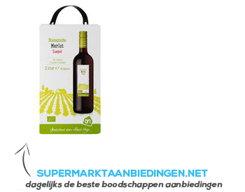 AH Biologisch Merlot bag in box aanbieding