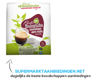 AH Biologisch Perla Koffiepads dark roast aanbieding