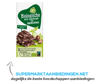 AH Biologisch Pure chocolade met hazelnoot aanbieding