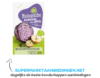 AH Biologisch Rode kool met appel deelblokjes aanbieding