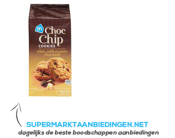 AH Choc chip cookies melk/ wit/ puur aanbieding