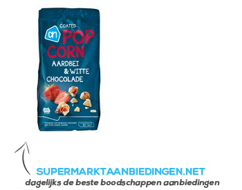 AH Coated popcorn aardbei & witte chocolade aanbieding