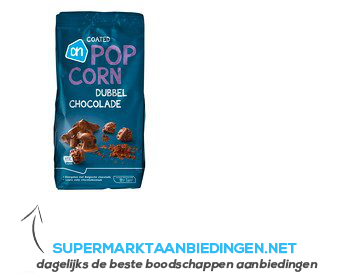 AH Coated popcorn dubbel chocolade aanbieding