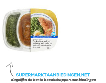 AH Cordon bleu met spinazie en aardappels aanbieding