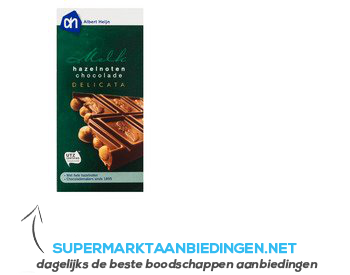 AH Delicata melkchocolade hazelnoten aanbieding