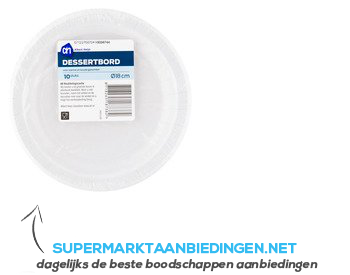 AH Dessertbord wit karton 18 cm aanbieding