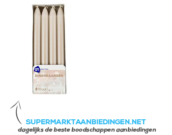 AH Dinerkaarsen taupe 10 branduren aanbieding