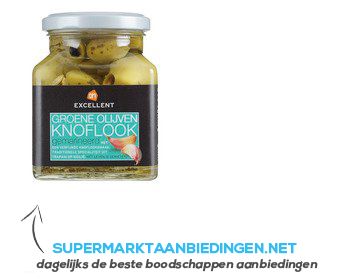 AH Excellent Groene olijven knoflook aanbieding