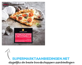 AH Excellent Steenoven pizza Pomodorini e mozzarella aanbieding