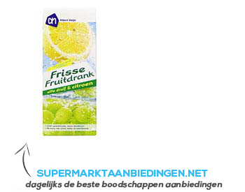 AH Frisse fruitdrank witte druif-citroen aanbieding