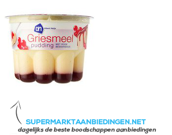 AH Griesmeelpudding met rode bessensaus aanbieding