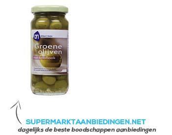 AH Groene olijven met knoflook aanbieding