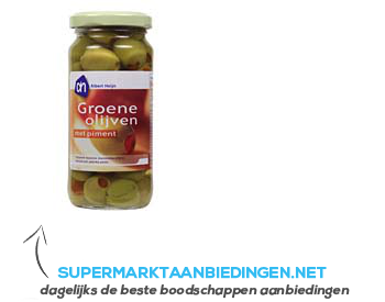 AH Groene olijven met piment aanbieding