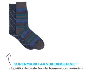 AH Herensokken ruit grijs blauw maat 39-42 aanbieding