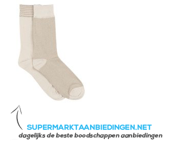 AH Herensokken streep beige maat 39-42 aanbieding