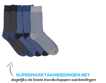 AH Herensokken streep multi maat 39-42 aanbieding