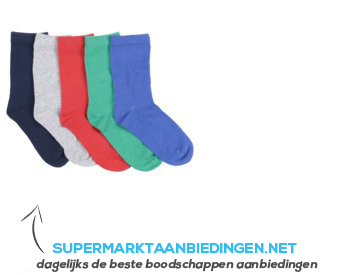 AH Kindersokken diverse kleuren maat 31-34 aanbieding