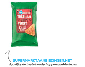 AH Knapperige tortilla chips sweet chili aanbieding