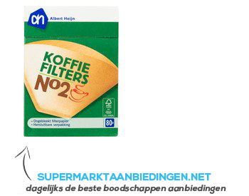 AH Koffiefilters bruin nr. 2 aanbieding