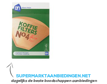 AH Koffiefilters natuur nr. 4 aanbieding