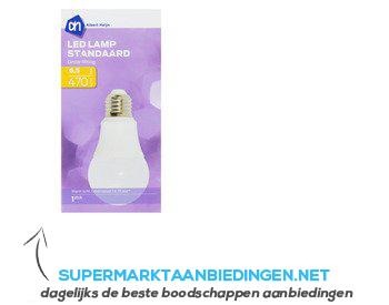 AH Led standaard 470 Lumen 7 W E27 nf aanbieding