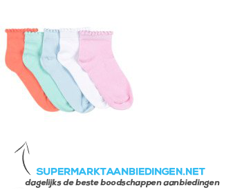 AH Meisjes enkelsokken mix maat 35-38 aanbieding